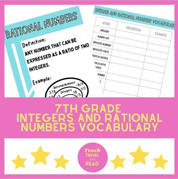 Preview of 7th Grade Integers and Rational Numbers Vocabulary