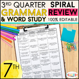 7th Grade Language Spiral Review & Quizzes | Grammar Revie