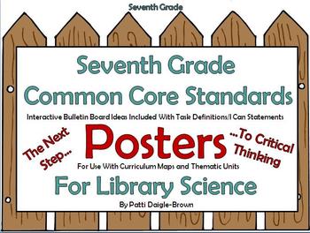 Preview of 7th Grade Library Science CCS Posters/I Can Statements Plus +