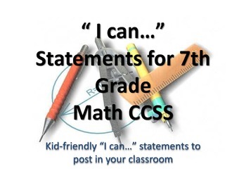 Preview of 7th Grade MATH CCSS "I Can" Statements {Editable PowerPoint Included}