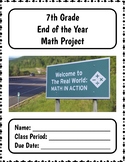 7th Grade MATH End of Year Summative Project + Distance learning
