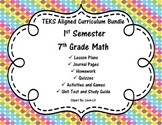 7th Grade Math - 1st Semester - Curriculum Bundle - TEKS