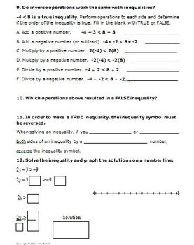 7th Grade Math 2-Step Equations and Inequalities (Prerequisite for 7.EE.4)