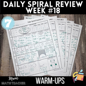 Preview of 7th Grade Math - 5 Day Daily Spiral Review #18
