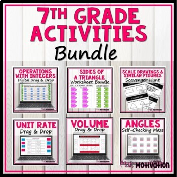 Preview of 7th Grade Math Activities Bundle Part One