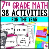 7th Grade Math Activities Bundle for the Year | Fun Worksh