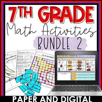 7th Grade Math Activity Bundle 2 by Jessica Barnett Math | TPT