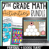 7th Grade Math Activity Bundle Full Year