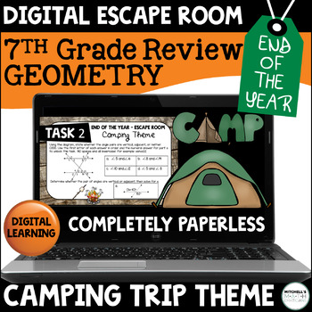 Preview of 7th Grade Math Activity Digital Escape Room - GEOMETRY