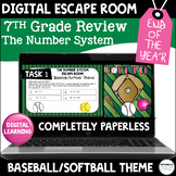 7th Grade Math Activity Digital Escape Room - The Number System