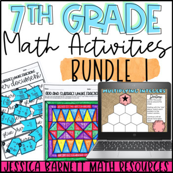 7th Grade Math Activity and Worksheet Mega Bundle by Jessica Barnett Math