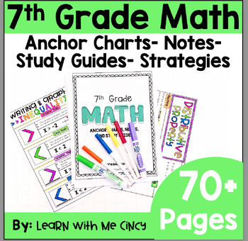 Preview of 7th Grade Math Anchor Charts & Study Guides