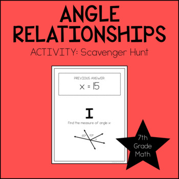 Preview of Angle Relationships Scavenger Hunt | 7th Grade Math