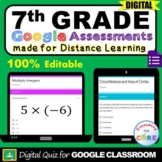 7th Grade Math Assessment Digital Bundle | GOOGLE CLASSROOM