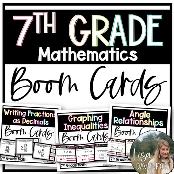 Preview of 7th Grade Math Boom Cards Bundle - Digital Task Cards