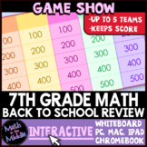 7th Grade Math Back to School Review Game Show - Digital M