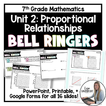 Preview of 7th Grade Math Bell Ringers - Proportional Relationships
