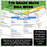 7th Grade Math Bell Work