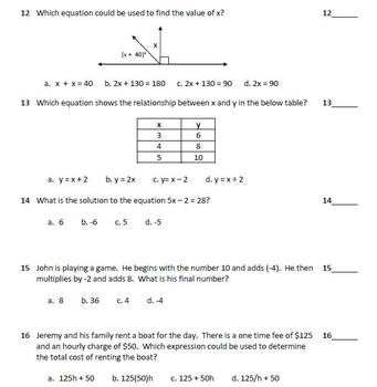 7th grade math benchmark 30 questions common core by rebecca sims