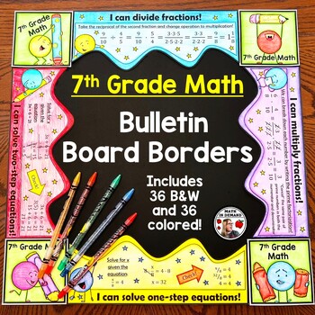 Preview of 7th Grade Math Bulletin Board Borders