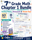 7th Grade Math Chapter 1 Bundle | Big Ideas Math Aligned | +/- Rational Numbers