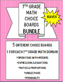 7th Grade Math Choice Boards BUNDLE