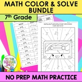 7th Grade Math Color and Solve Bundle | Color by Number | 