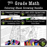 7th Grade Math Coloring Sheet GROWING Bundle