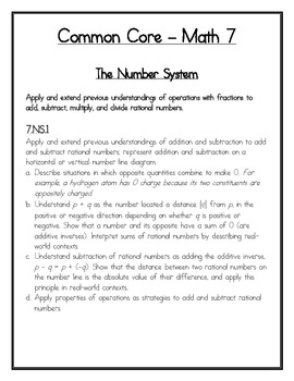 7th Grade Math Common Core: Add & Subtract Rational Numbers Puzzle