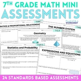 7th Grade Math Mini Assessments | Test Prep | Skills Review