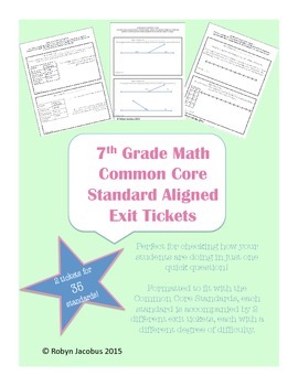Preview of 7th Grade Math Common Core Standard Exit Tickets