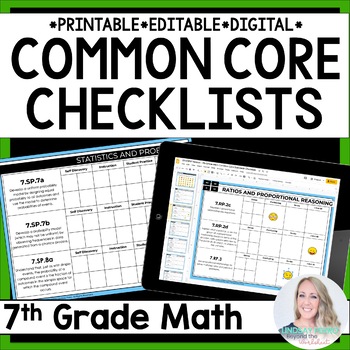 7th grade math common core standards checklists by lindsay perro