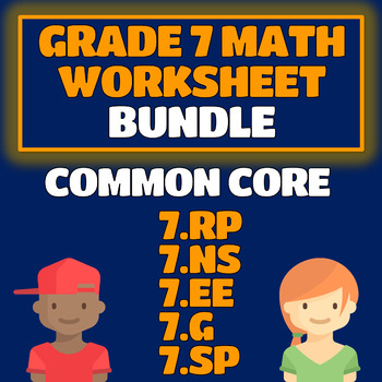 Preview of 7th Grade Math Common Core Standards Worksheet Bundle