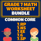 7th Grade Math Common Core Standards Worksheet Bundle
