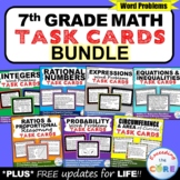 7th Grade Math Common Core WORD PROBLEM TASK CARDS { BUNDLE }