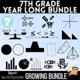 7th Grade Math - Complete Growing Bundle - Lessons, Notes,