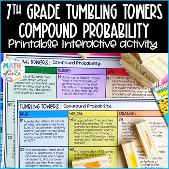 Preview of 7th Grade Math Compound Probability Tumbling Towers Jenga Activity