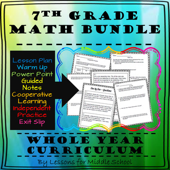 Preview of 7th Grade Math Bundle – Year Long Curriculum, 2,300+ Pages of Content, CCSS