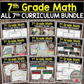 7th Grade Math Curriculum Bundle (Interactive Notebook, Homework ...