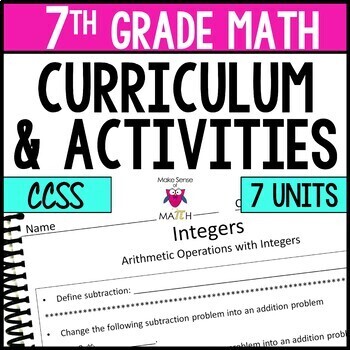 Preview of 7th Grade Math Curriculum and Activities Bundle CCSS