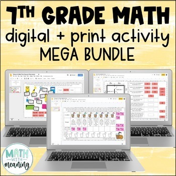 Preview of 7th Grade Math DIGITAL Activity Mega Bundle for Google Drive
