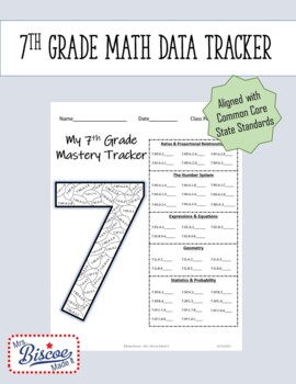 Preview of 7th Grade Math Data Tracker (CCSS)
