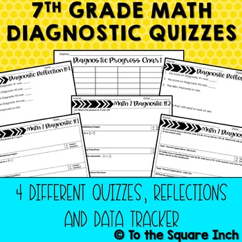 Preview of 7th Grade Math Diagnostic Quiz Assessments
