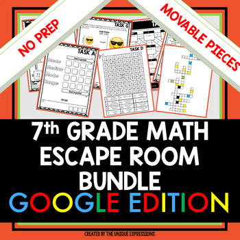 Preview of 7th Grade Math Digital Escape Room Bundle