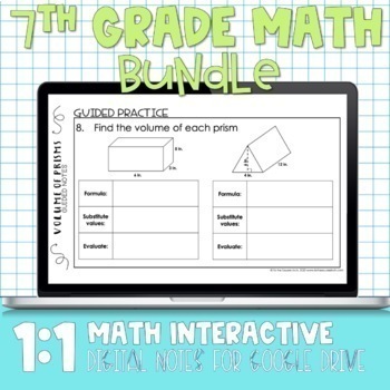 Preview of 7th Grade Math Digital Notes for Google Slides | Full Year Curriculum