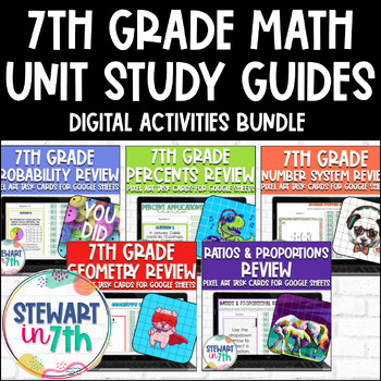 7th Grade Math Digital Study Guides by Stewart in 7th | TPT