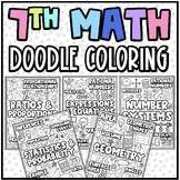 7th Grade Math Doodle Coloring Pages | Notebook Title Page