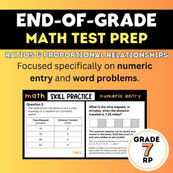 Preview of 7th Grade Math EOG Test Prep - Numeric Entry Practice - Ratios and Proportions