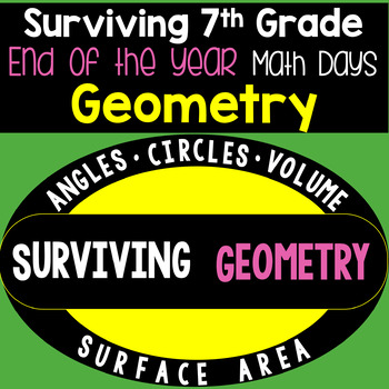 Preview of 7th Grade Math End of Year Review Activity (Geometry)