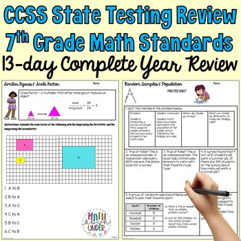 Preview of 7th Grade Math End of Year Review - Complete CCSS Standards Review
